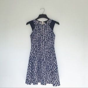 Aqua Navy & White Sleeveless Dress Size Medium